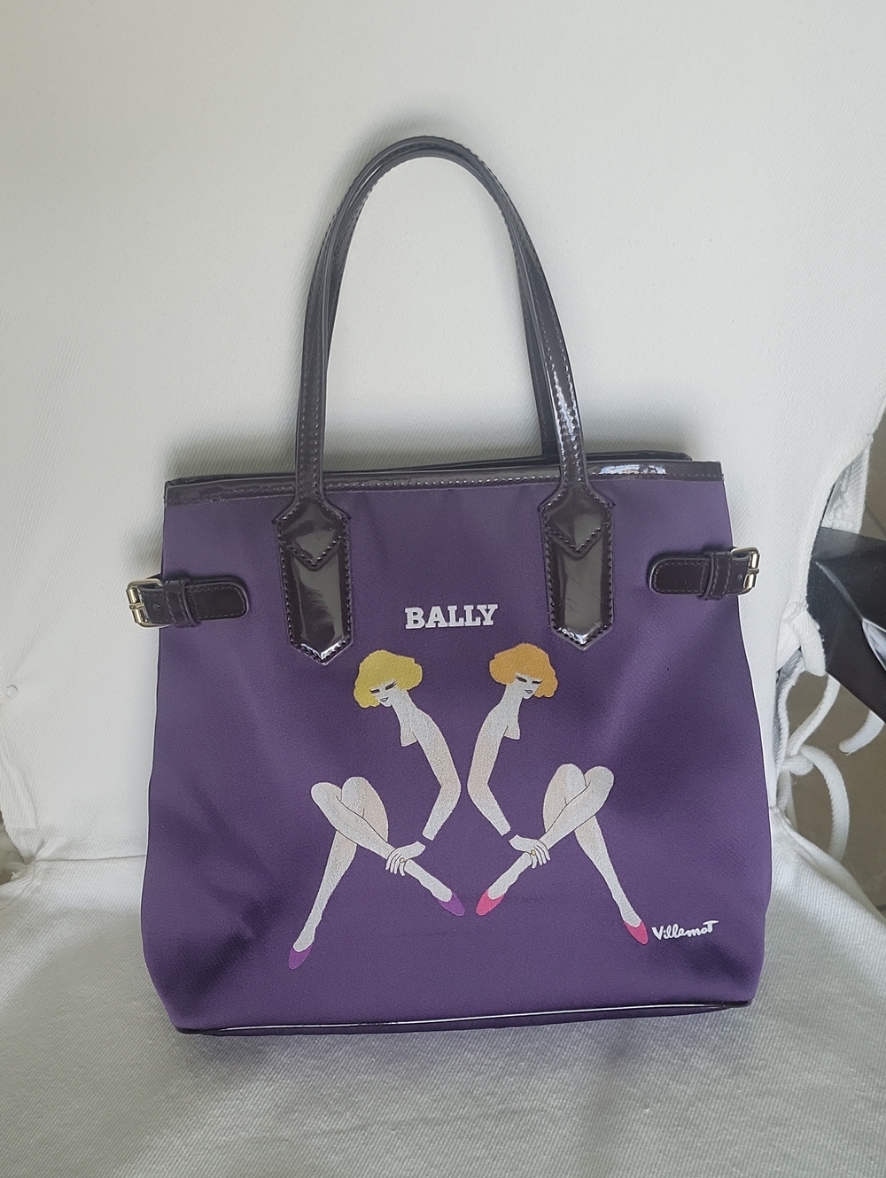 Rare Bally Villemot Vintage Small Tote Switzerland Purple
